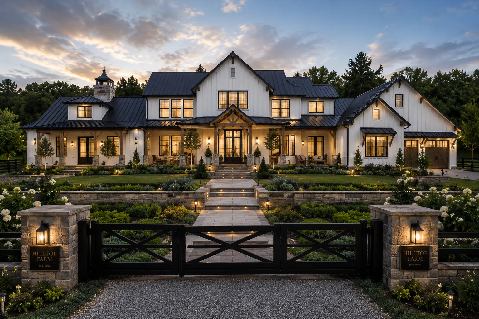 Beverly Hills Farmhouse Elevation Design Galyat