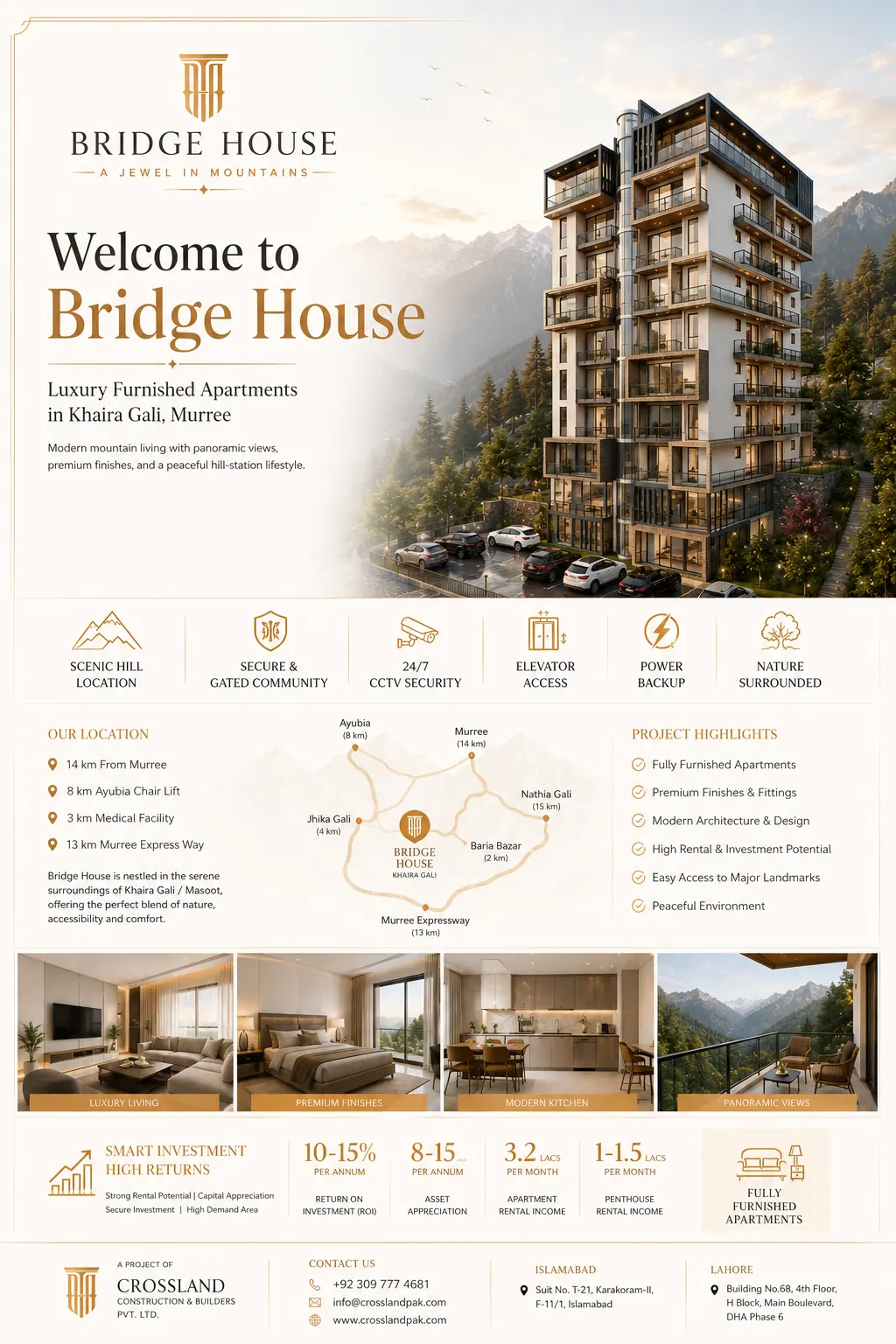 Bridge House apartment floor plan layout in Murree