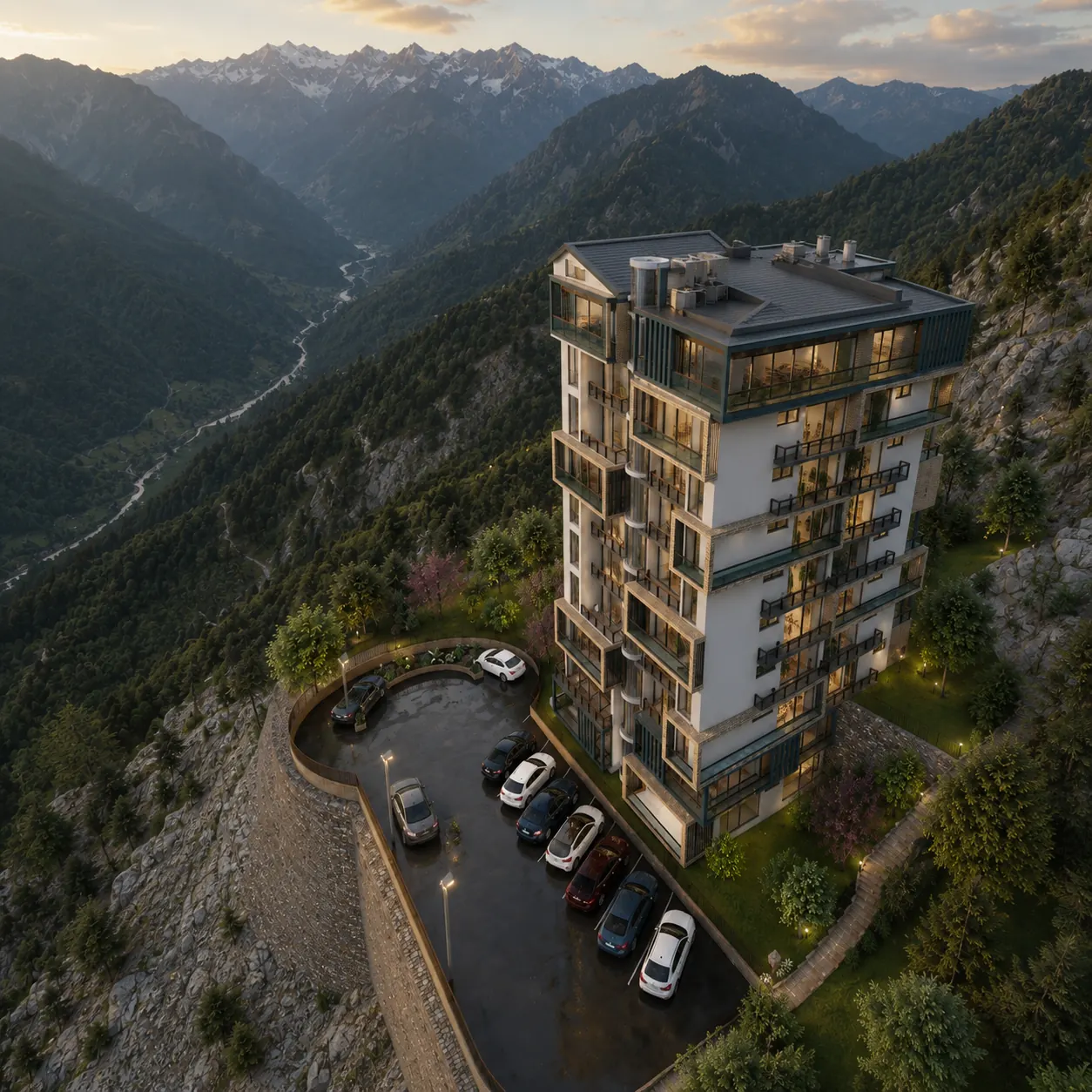 Bridge House Rooftop Cafe Rendering Murree